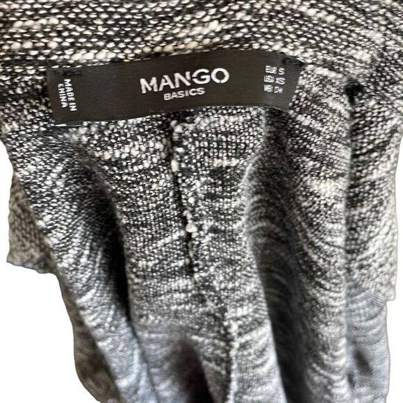 MANGO Basics Black and White Long Open Cardigan with Side Pockets Size Small-Med - Picture 7 of 8